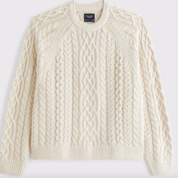 Abercrombie & Fitch Sweaters - White Abercrombie Cable Knit Sweater